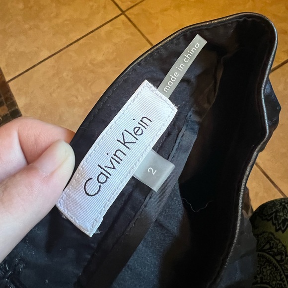 Calvin Klein Faux Leather Skirt - Picture 2 of 2
